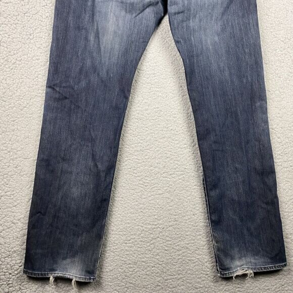 7 For All Mankind Mens Dark Wash Austyn Straight Leg Jeans 38x34 Distressed - Picture 10 of 16
